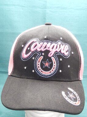 Cowgirl Baseball Hat Rhinestone Embroidered Hook&Loop Adjustable One Size